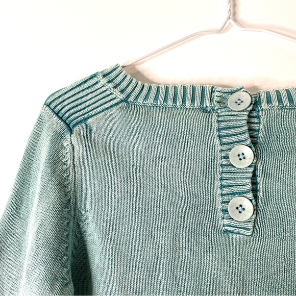 Tyler Boe Green Cotton Knit Back Button Sweater - Picture 8 of 12
